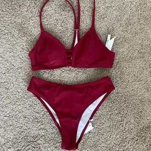 Maroon bathing suit